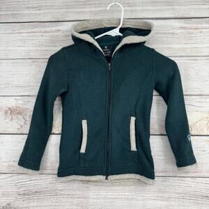 Kuhl Apres Fleece Zip Hoodie Jacket Sweater Girl's Size XS‎ 5/6 Green